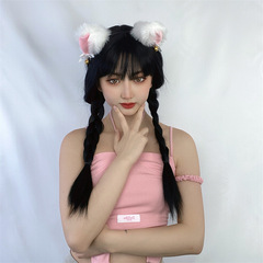 歐爍美劇星期三一家亞當斯動漫假髮黑色雙馬尾辮空氣劉海頭套廠家