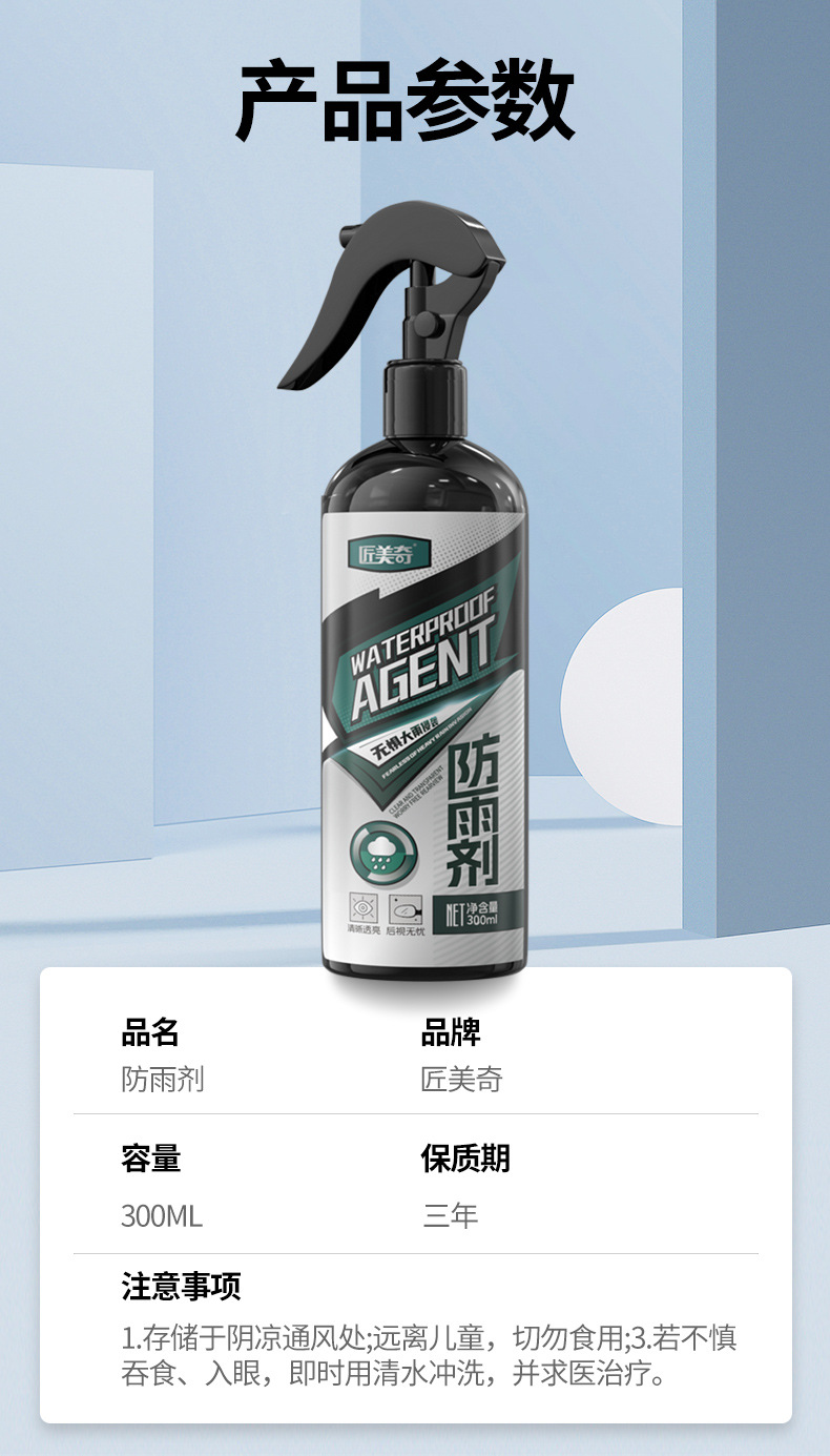 Jiangmeiqi Rainproof and Anti-Fog Agent for Car Windshields, Anti-Rain and Anti-Fog Spray for Rearview Mirrors, Glass Defogger