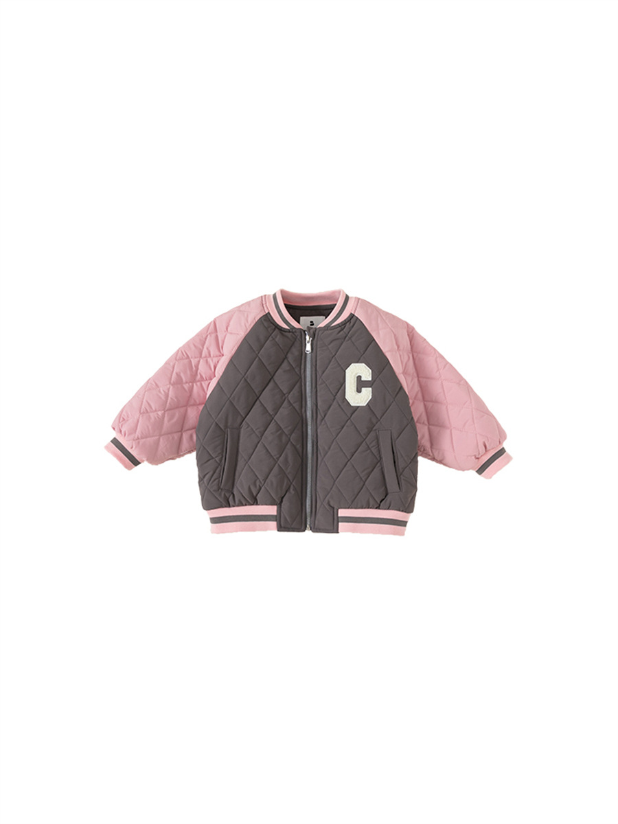 Babycity chaqueta de invierno bordada de algodón acolchado para niños uniforme de béisbol chaqueta engrosada para niñas Chaqueta de algodón acolchada estilo universitario DY23027