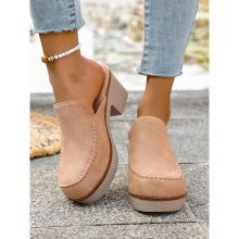 C 61166 Block heel suede mules ��������ͷ����Ь�羳��