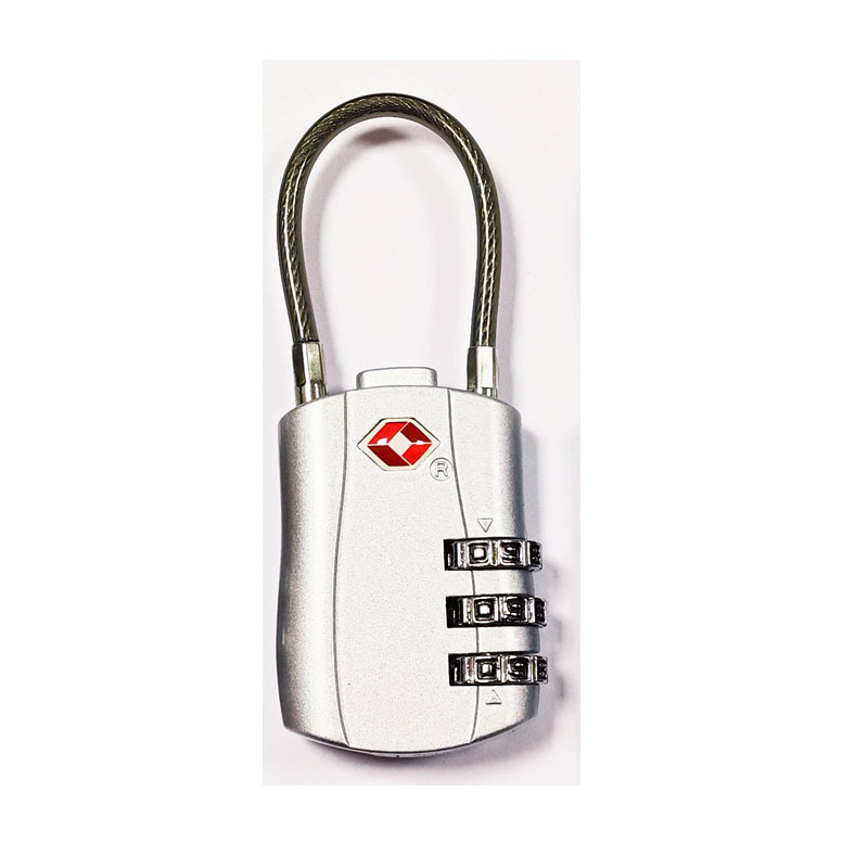 源工場は新型亜鉛合金ワイヤーロープTSA税関ロック旅行通関ロックバッグ三位パスワードTを生産している