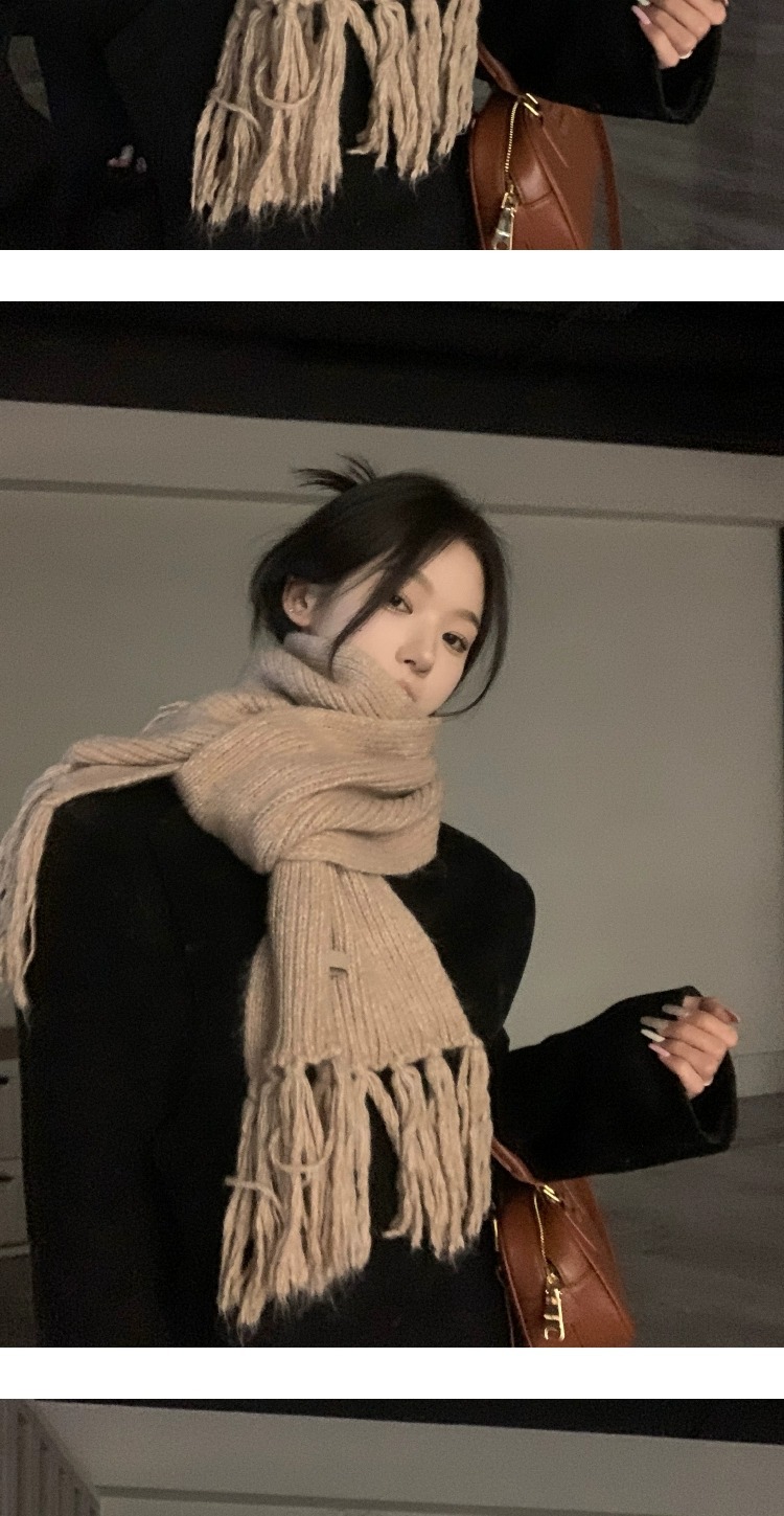 Women's Basic Streetwear Solid Color Knit Scarf display picture 2