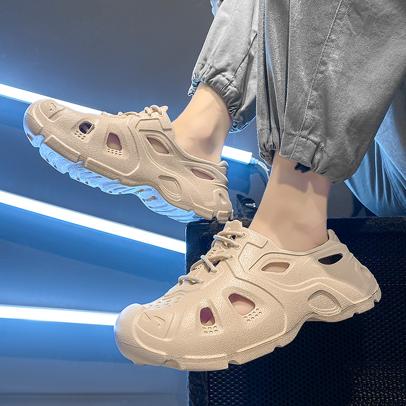 Zapatos de coco para hombres de verano, zapatillas de cavidad antideslizantes, zapatillas de playa para conducir.