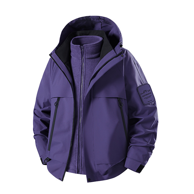 山系机能三合一冲锋衣男户外防风防水工装两件套女秋冬滑雪登山服|undefined