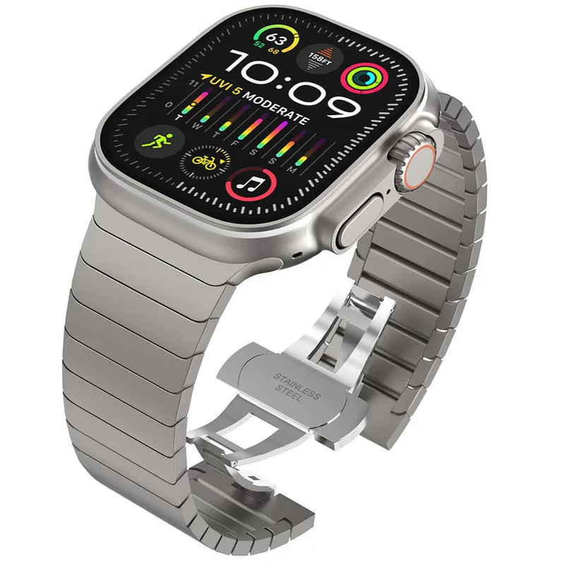 Металлический ремешок IWATCH подходит для AppleWatch, нержавеющая сталь, стеклянные бусины, бабочка, блоки, введение