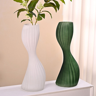 European-Style Trendy Ins-Style Creative Swan Neck Glass Vase for Flower Arrangement, Green Plant Hanging Clock, Entrance Tv Cabinet Decoration Display