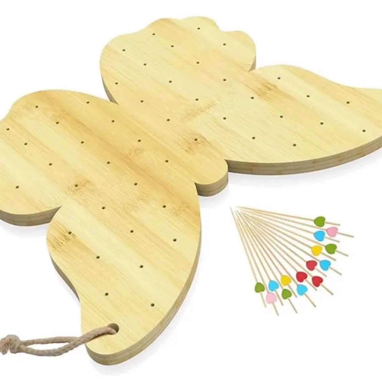 Кросс-бордерная подставка для шашлычных палочек из бамбука с отверстиями для барбекю, поднос для кейтеринга, закусок, фруктов, в форме бабочки