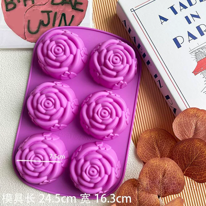 Soap mold, silicone mold contains rose, DIY