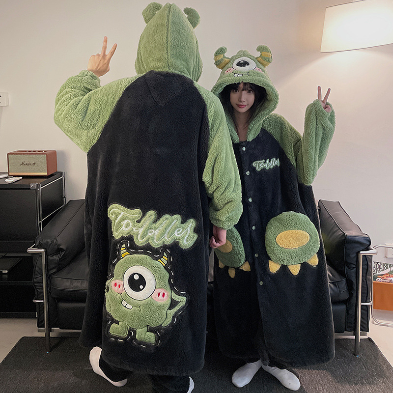 Fabricantes de parejas pijamas otoño invierno coral fellas hombres y mujeres fellas de dibujos animados más ropa de casa fellas pijamas parejas