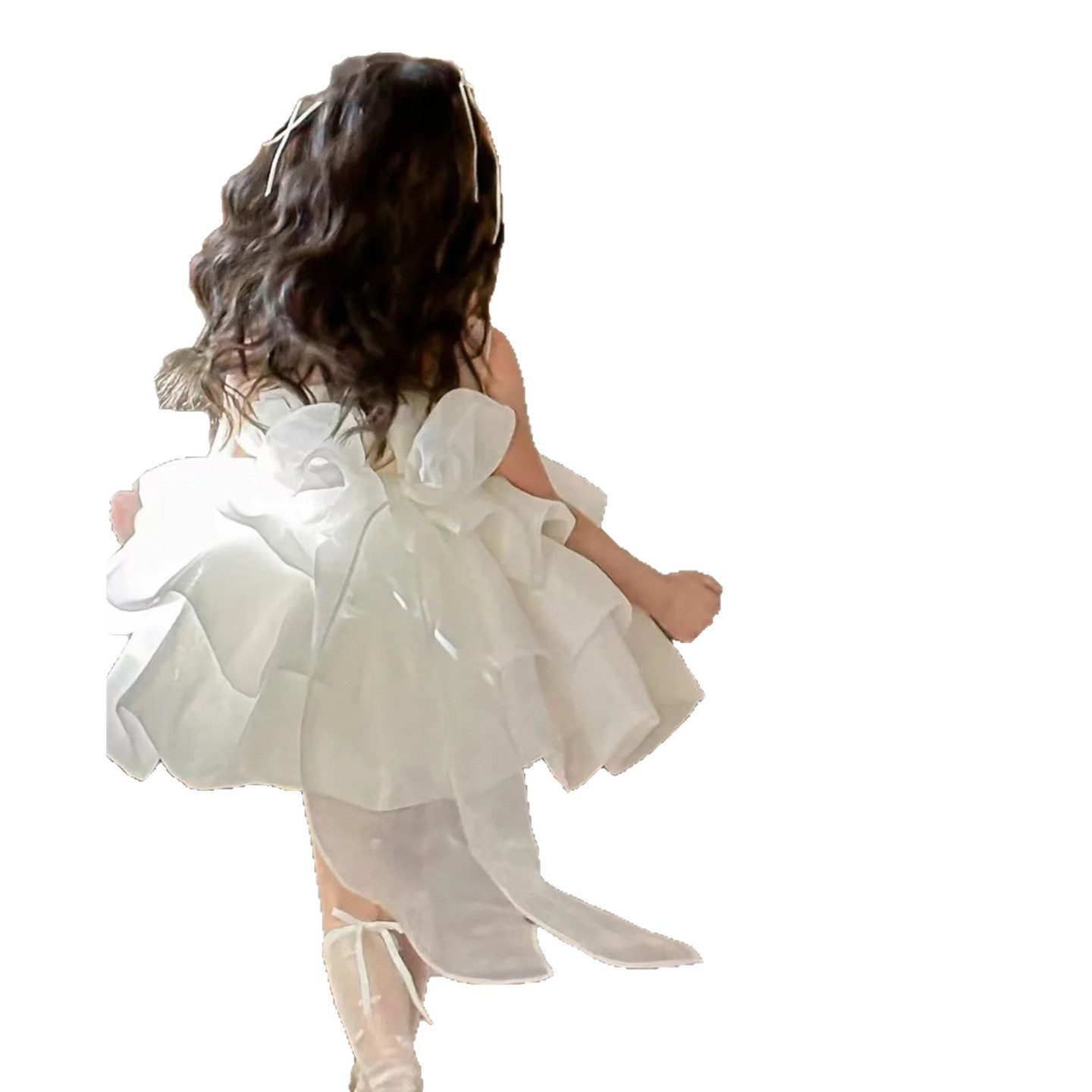 Prinzessinnen-Tutu-Kleid für Mädchen, hochwertiges, leichtes Luxus-Blumenmädchenkleid, festliche Kinderkleidung, Frühlingskleid zum ersten Geburtstag des Babys_voghion.com