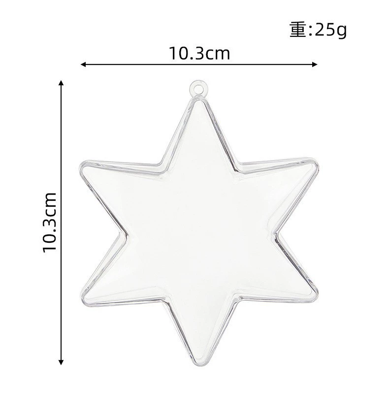 Transparent plastic Christmas pendant, acrylic mousse