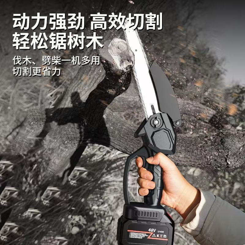 电锯家用锯锂电锯锯木头伐木锯单手锯户外伐木电动锯手高枝剪枝锯