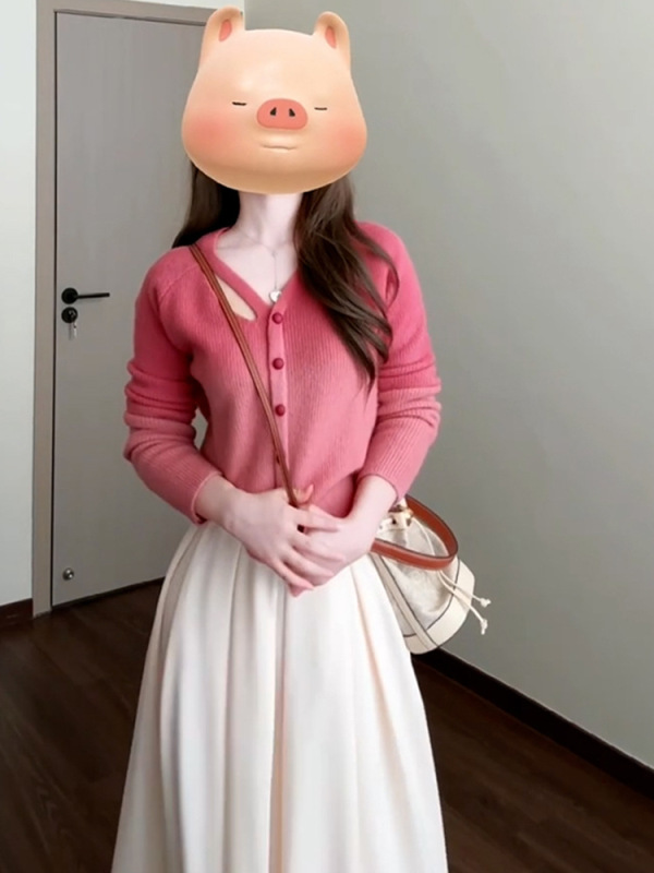 法式毛衣女miu系新款超火秋冬针织开衫女外套绝美早秋穿搭上衣女|undefined