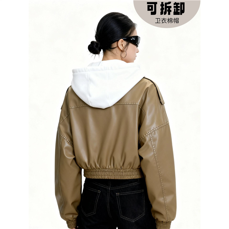 防风帽子可拆卸双层保暖立体显脸小男女通用适配棉衣羽绒服假领子