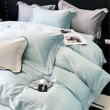 简约纯色四季长绒棉CR超柔被套双人卧室亲肤裸睡床上四件套
