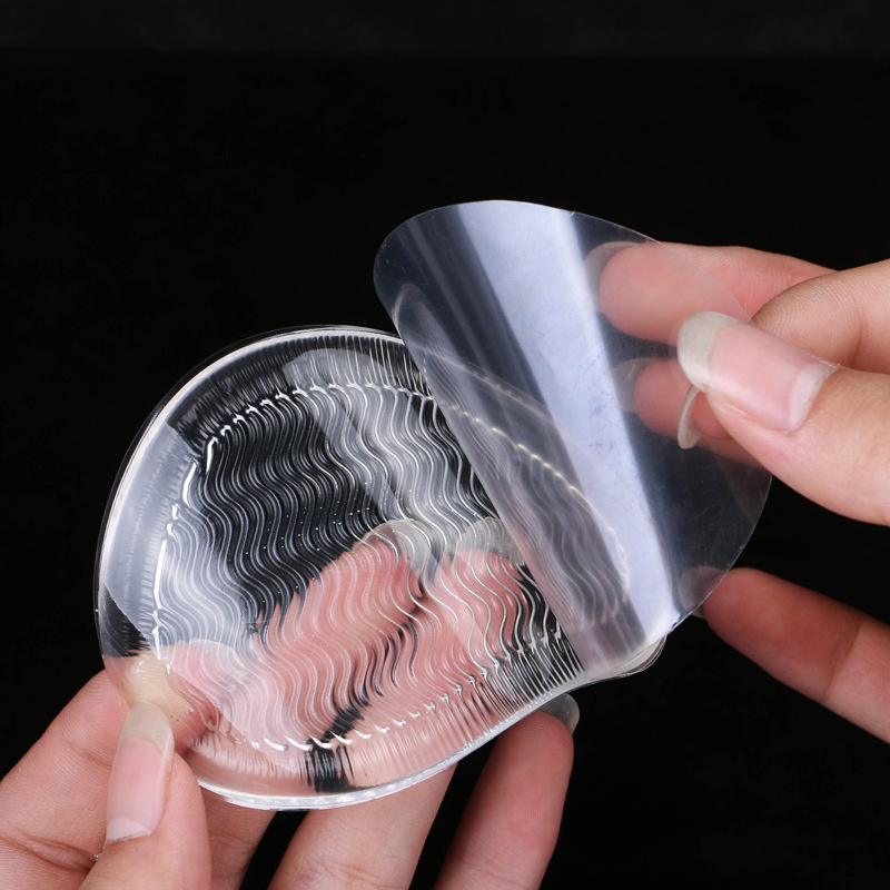 Silicone agua ondulada almohadilla de palma delantera medio tamaño almohadilla de palma con adhesivo antideslizante cristal transparente almohadilla de pies image 5
