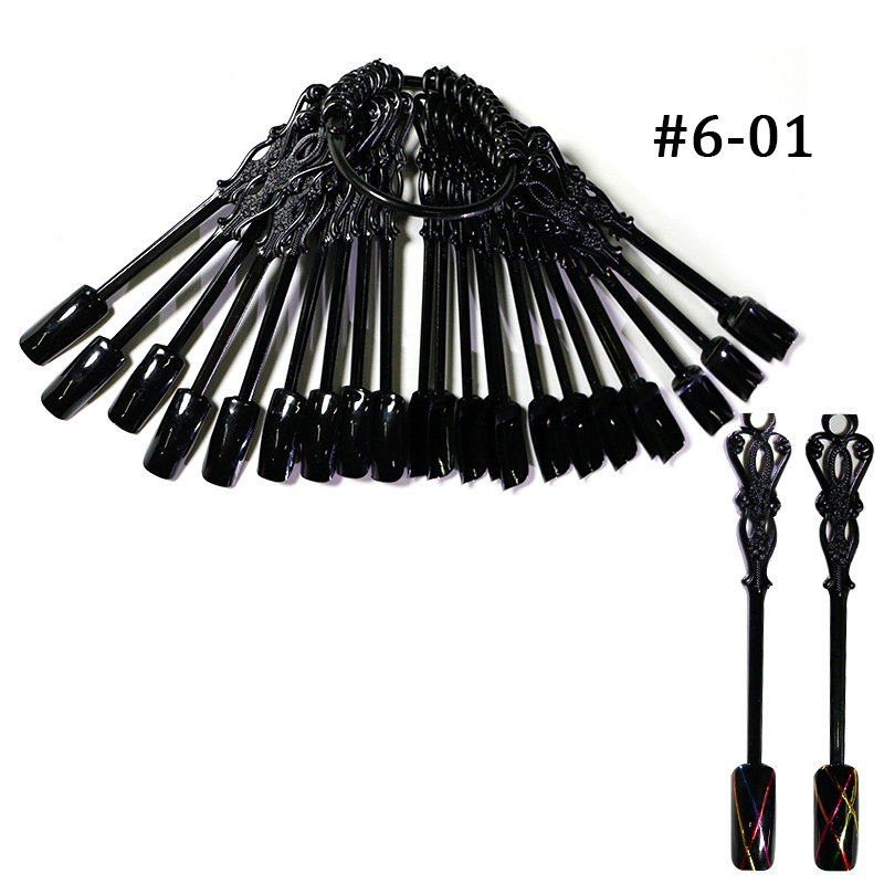 Placa de color de pantalla ZF 24 piezas de práctica de uñas pieza punta de uñas forma de abanico en forma de arco de flores tablero de exhibición de arte de uñas tarjeta de color