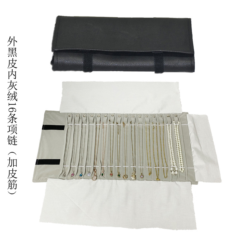 Nueva joyería collar anti-bobinado joyería rollo de almacenamiento bolsa exposición joyería portátil plegable bolsa collar pulsera bolsa de colección
