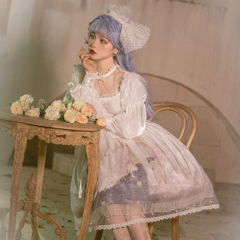 Оригинальное платье со звездами Lolita Lolita Sweet op платье с длинными рукавами 6459