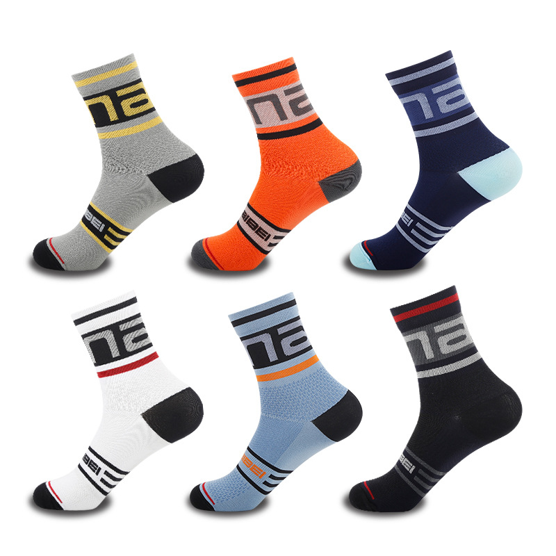 Professional Outdoor Sports Socks for Men and Women, Fitness Running Socks, Mid-Calf Socks, Nylon Breathable Socks, Quick-Drying Compression Socks