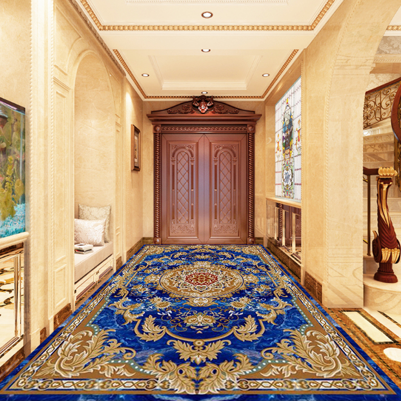 瓷砖地砖仿真地毯贴纸防水耐磨客厅欧式3d立体装饰地面自粘地板贴