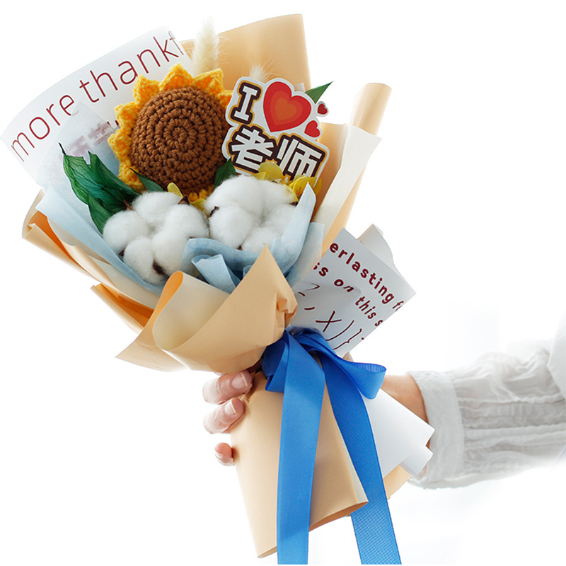 Yunnan inmortalidad flor de Navidad inmortalidad claveles buquete de dibujos animados al por mayor para el regalo del maestro del día del maestro