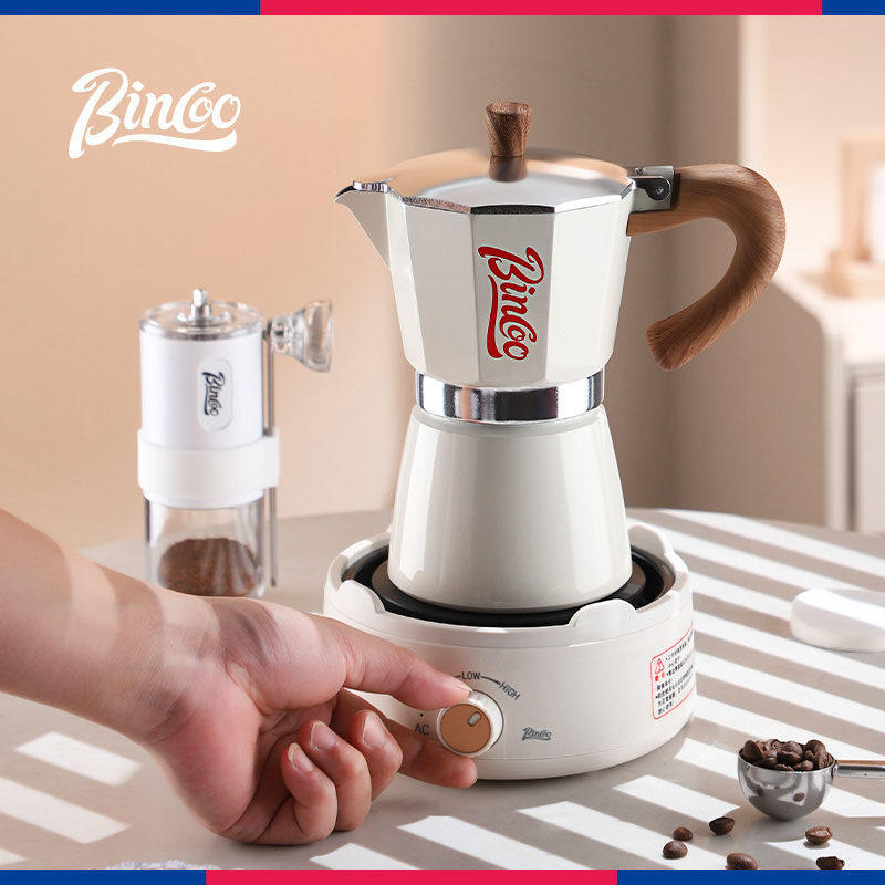 Bincoo Moka Pot Máquina de café Hogar Pequeño Horno eléctrico Extracto Máquina de café de mano Juego de café