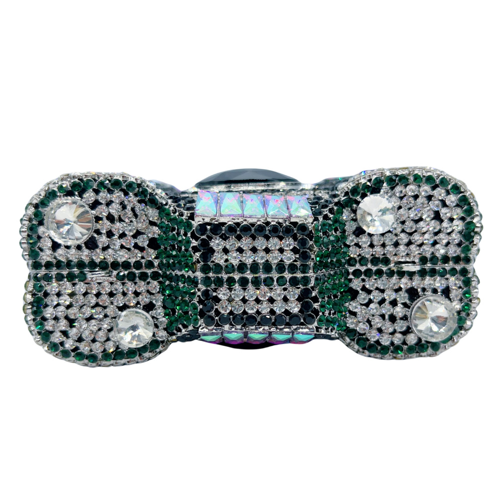 Túi clutch nữ đính kim cương cầm tay dự tiệc sang trọng — Cà phê vàng/hàng có sẵn, Màu xanh lục, Màu bạc, Màu xanh lá chi tiết 4