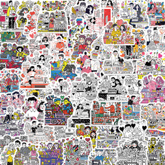 60枚カップル日常漫画手帐ステッカークリエイティブ携帯バックカードデザイン素材水カップパソコン防水ステッカー
