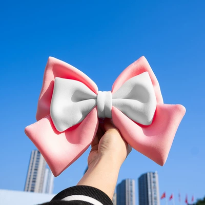 Decoration for Electric Scooter Motosiklet dəbilqələri - pink-and-white-bow