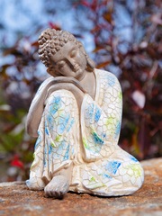 PK7J批發中式花園小佛像擺件仿真石塔客廳禪意佛像玄關裝飾品走廊