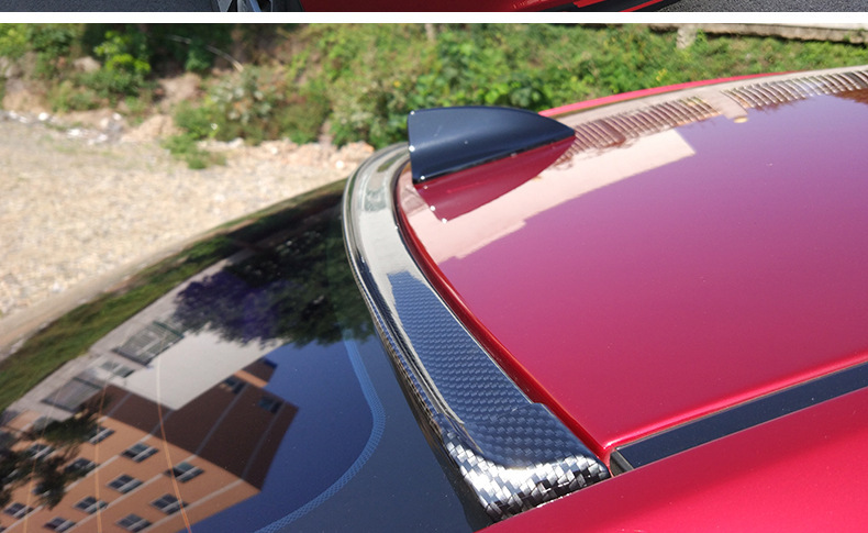 Car mini small tail trunk modification universal fixed wind wing non-perforated roof carbon fiber pattern decorative tail wing