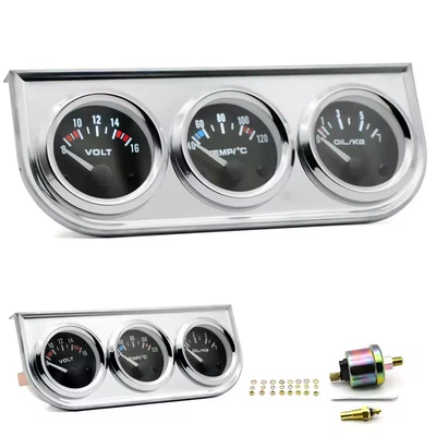 triple gauge: oil pressure gauge, automobile instrument