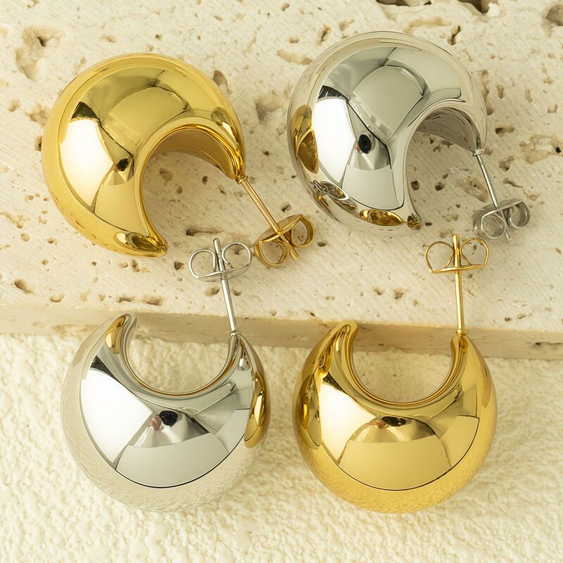 Amazon's Best Selling 14K Gold Furnace Stainless Steel Earrings High-End Hollow Earrings Earrings Wholesale