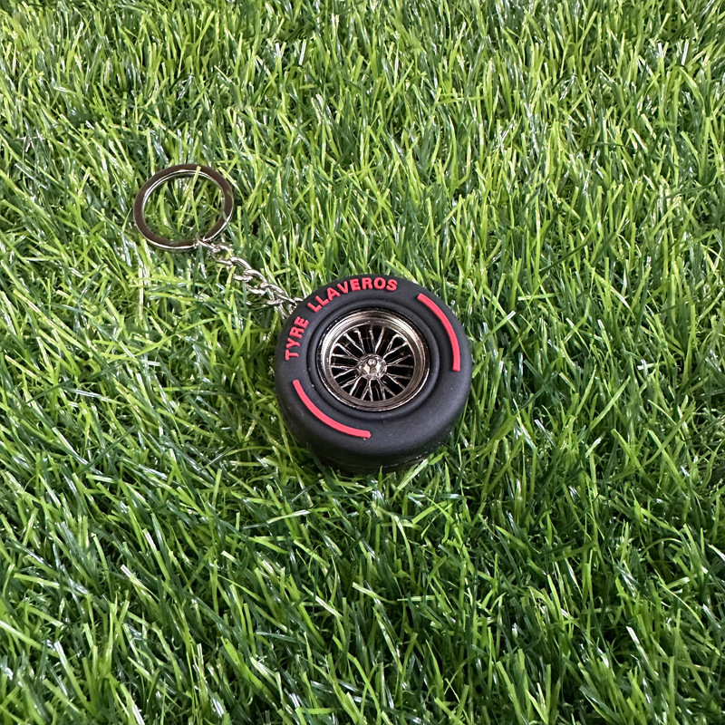 迷你仿真汽车轮胎钥匙扣PVC橡胶硅胶软胶金属个性汽车钥匙圈挂件|undefined