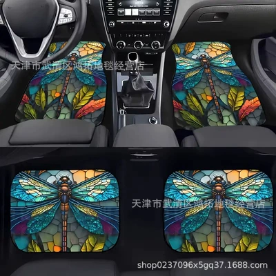 Car Floor Mats Four-Piece Set, Avtomobil döşəmə paspasları - t0723-car-floor-mat-5-3344cm-two-pieces-crystal-velvet