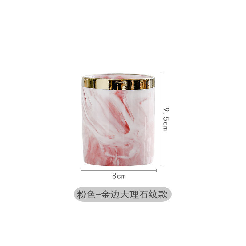 北欧創意事務デスクトップ収納ボックス陶磁器化粧筆筒家庭用置物文房具用品収納缶卸売り|undefined