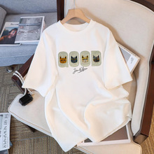 白色纯棉t恤女夏季短袖2025新款爆款宽松百搭体恤设计感韩系上衣