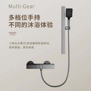 无顶喷淋浴花洒套装酒店工程小户型简易花洒枪灰色增压淋浴器