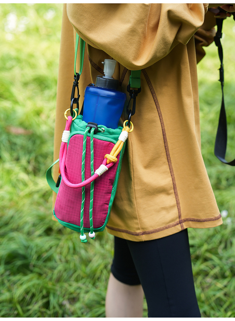 Color Block Drawstring Outdoor Phone Crossbody Bag 21