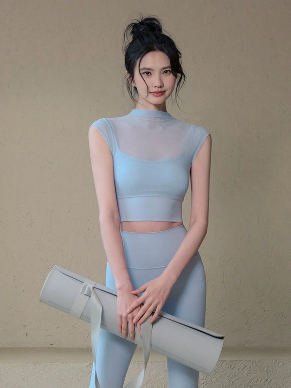 修身显瘦健身上衣胖妹妹大码运动户外骑行跑步普拉提训练瑜伽套装|undefined