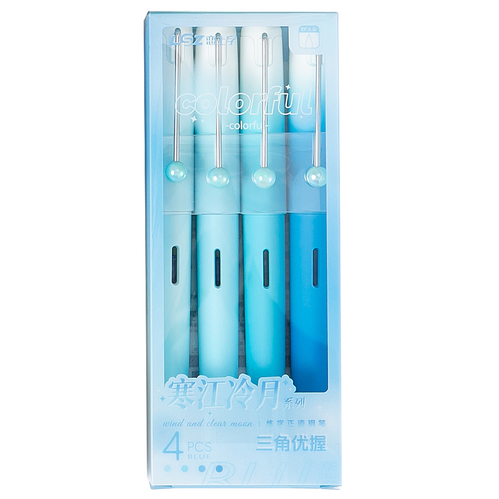 Ins de alto valor de la cara con pluma gradiente, pluma de bolsa de tinta intercambiable para estudiantes, pluma especial de tercer grado