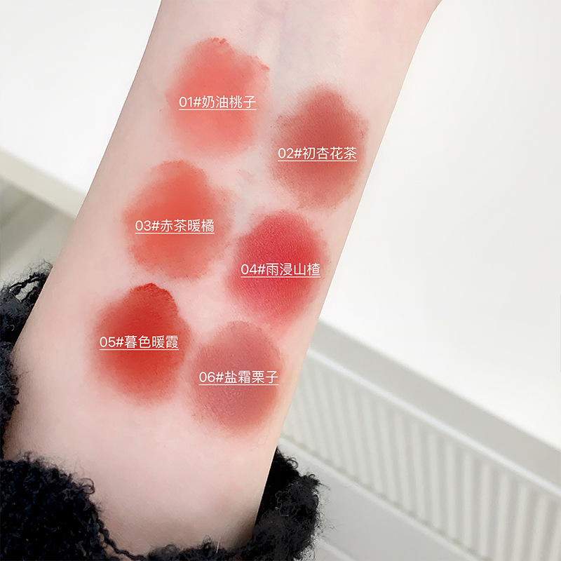 GegeBear nube ligera nube nube velvet lipstick rosa suave niebla matte seda color transfronterizo niebla sensación de maquillaje esmalte labial
