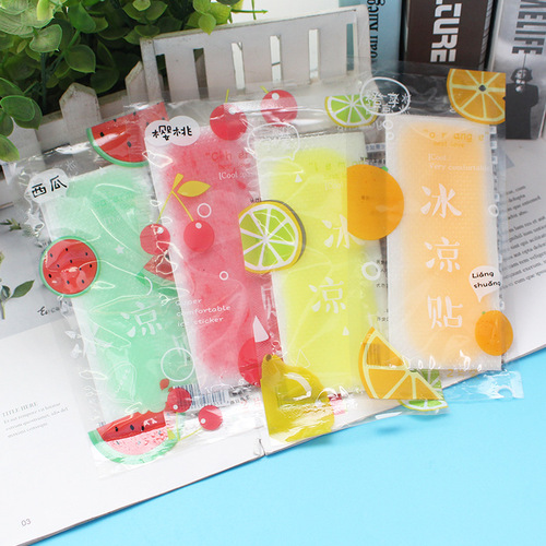 Fruit-flavored cooling stickers, summer student military training anti-heat and cooling ice stickers, cartoon cooling stickers, summer cooling stickers wholesale