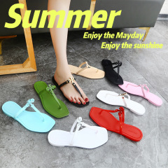 方頭TB拖鞋女2024夏沙灘休閒miller人字拖歐美東南亞涼鞋slippers