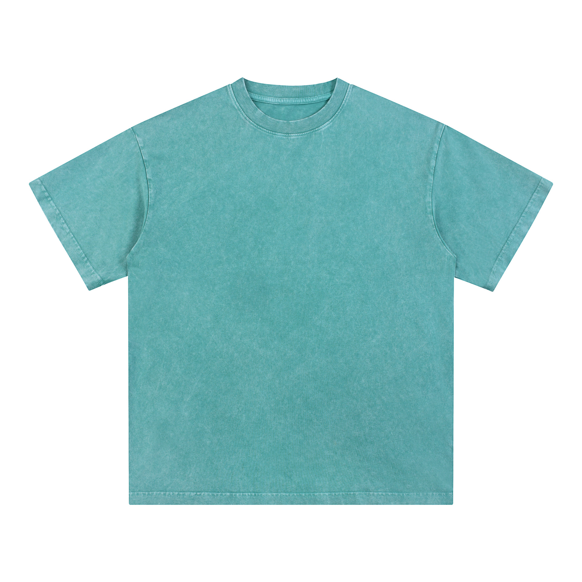 Transfronterizo europeo y americano pesado copo de nieve frito algodón retro lavado y viejo OVERSIZE camiseta de manga corta personalizada de marca de moda de bricolaje