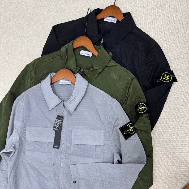 Fw22 Island Style Metal Nylon Solid Color Zipper Turn-Down Collar Long Sleeve Jacket for Men Compass High Street Classic European Size Cross-Border Fw22 Island Style Metal Nylon Solid Color Zipper Turn-Down Collar Long Sleeve Jacket for Men Compass High Street Classic European Size Cross-Border