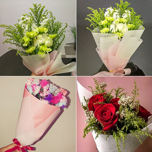 Solid color tissue paper lined paper flowers tissue paper wrapped flowers paper flower art handmade diy material solid color bouquet wrapping paper 1