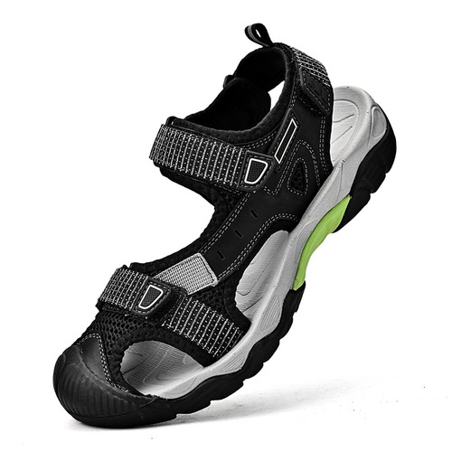 Cross-border new plus-size men's summer casual fashionable breathable mesh toe-capped anti-collision outdoor sand shoes