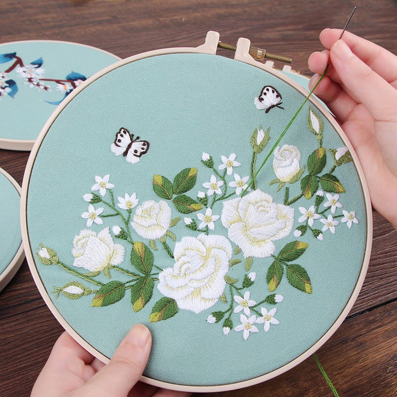 刺繡diy手工制作創意初學者材料包古風絲帶繡蘇繡繡花套件送禮物